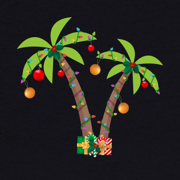 Decorated Christmas Palm Tree Tropical by Skylane